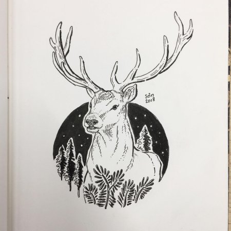 Олени рисунки