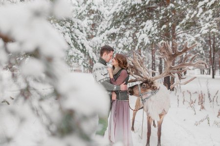 Зимняя свадебная фотосессия