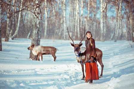 Фотосессия с северным оленем