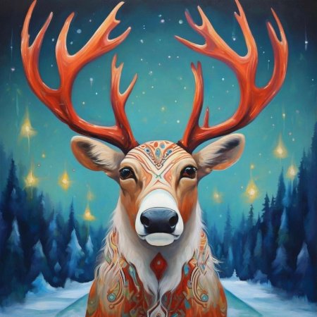 Картина северные олени