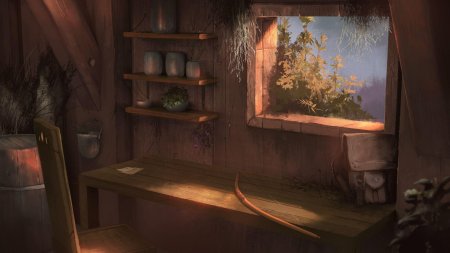 Деревянная пустая комната фэнтези