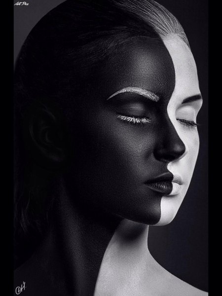 Черно белый макияж