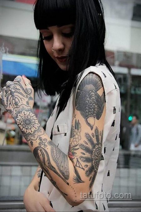 Тату рукава для девушек