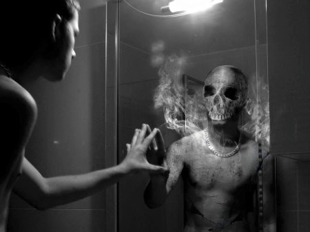 Страшное отражение в зеркале