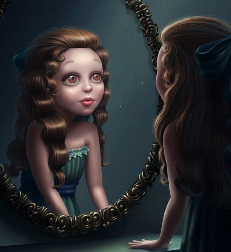 Отражение в зеркале арт