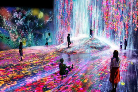 Музее цифрового искусства teamlab borderless токио