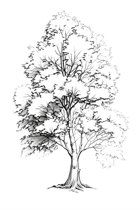 Рисунки деревьев карандашом
