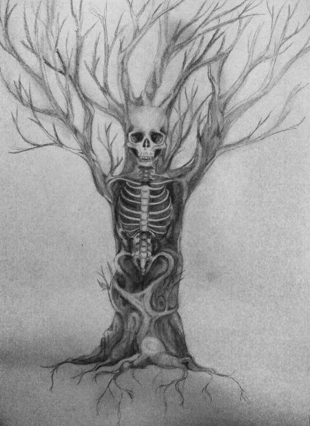 Рисунки для срисовки скелет