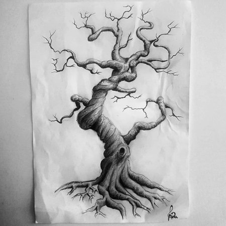 Дерево эскиз тату