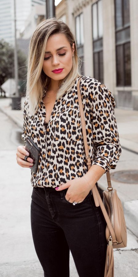 Образ с леопардовой рубашкой