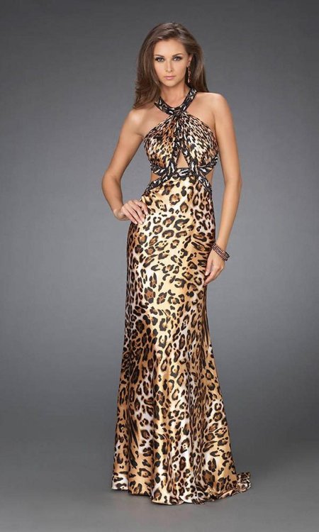 Платье вечернее леопардовое