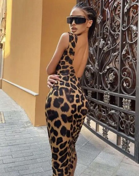 Платье с леопардовым принтом