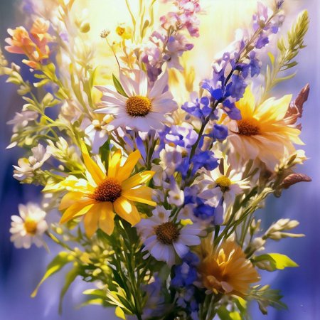 Букет полевых цветов картина