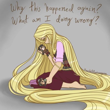 Рапунцель с длинными волосами