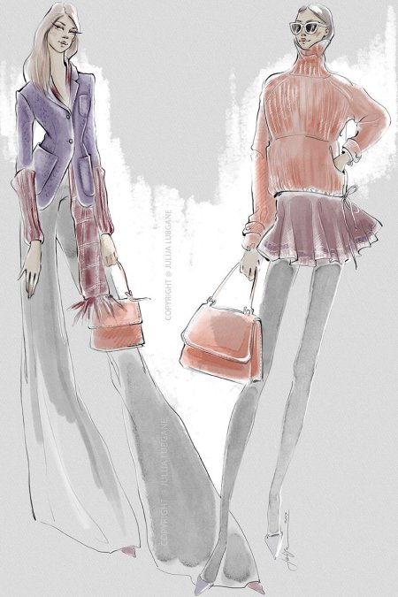 Эскизы одежды дизайнеров