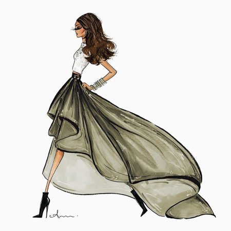 Стильная девушка рисунок