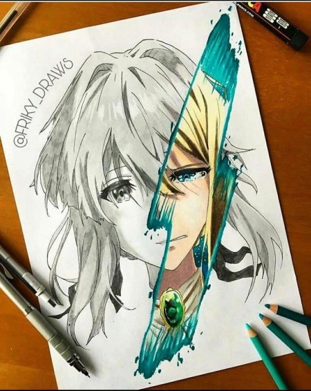 Вайолет эвергарден аниме скетч