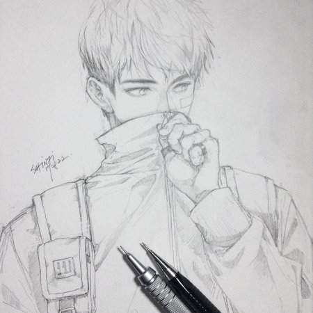 Скетчи аниме парней