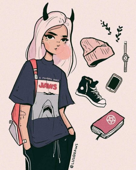 Рисунки девушек в стиле арт