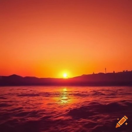 Закат на море