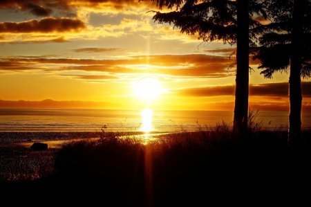 Красивый закат солнца