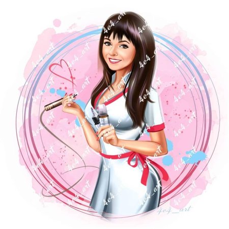 Шарж брюнетка