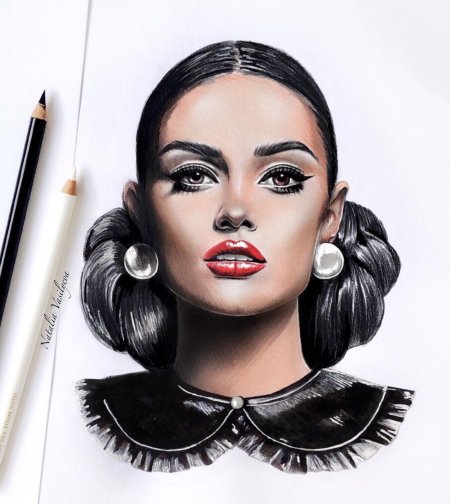 Фэшн иллюстрация портрет