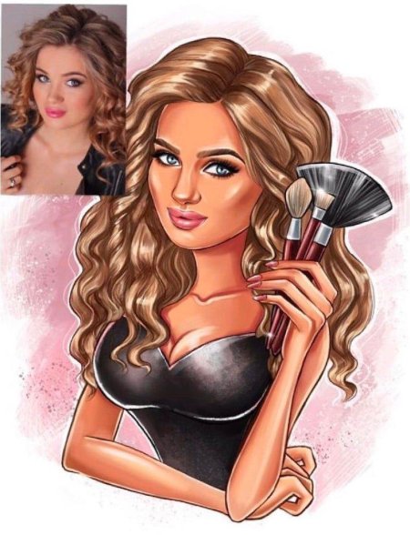 Бьюти шарж блондинка