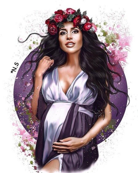 Брюнетка рисунок