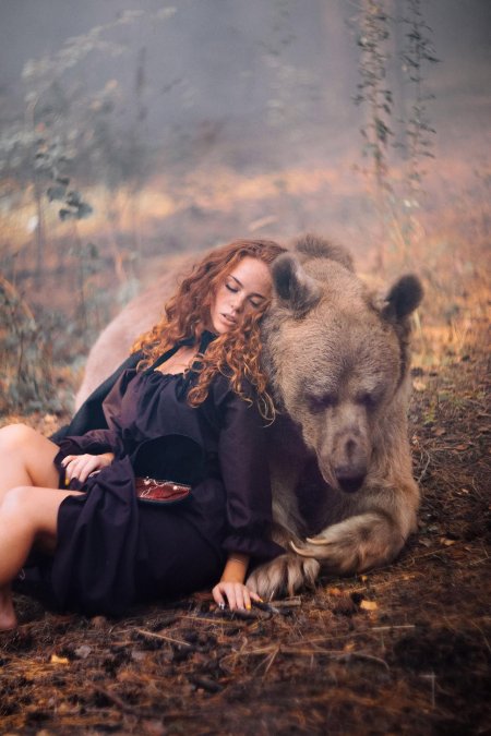 Девушка и медведь