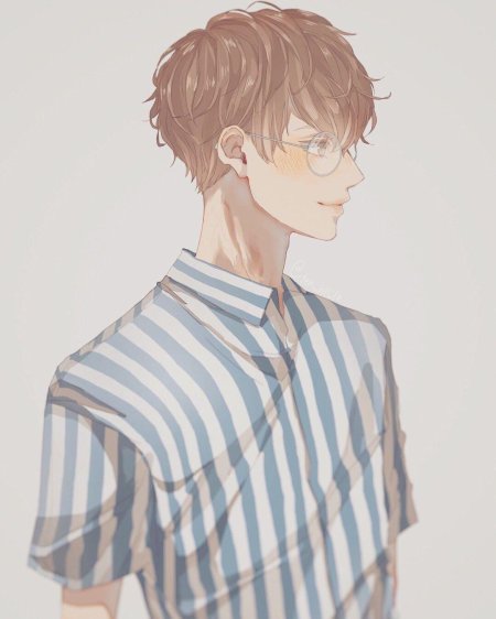 Кудрявый аниме парень