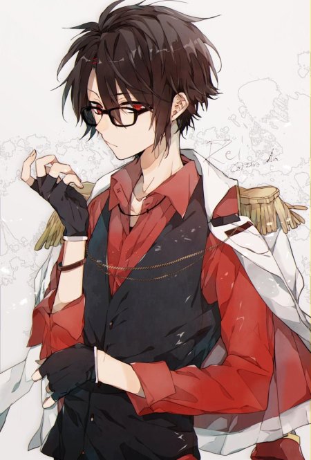 Аниме парень в очках