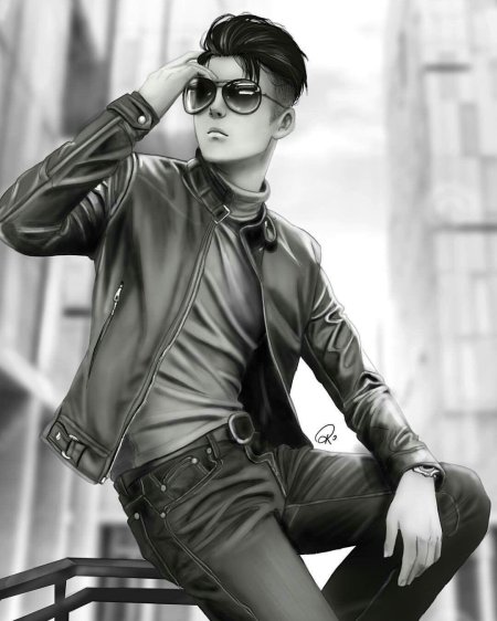 Парень в кожаной куртке