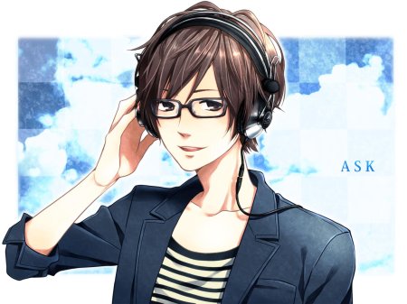 Аниме парень в очках