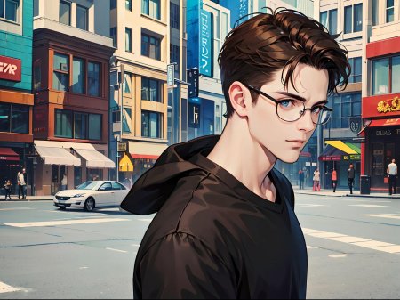 Аниме мальчик в очках