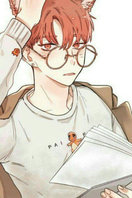 Аниме парень в очках