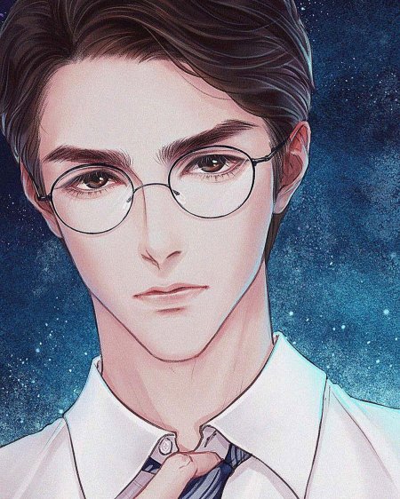 Парень в круглых очках арт
