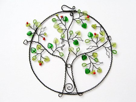 Дерево из проволоки и бисера