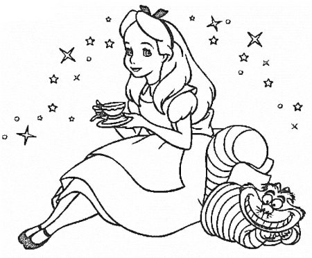 Alice in wonderland coloring
