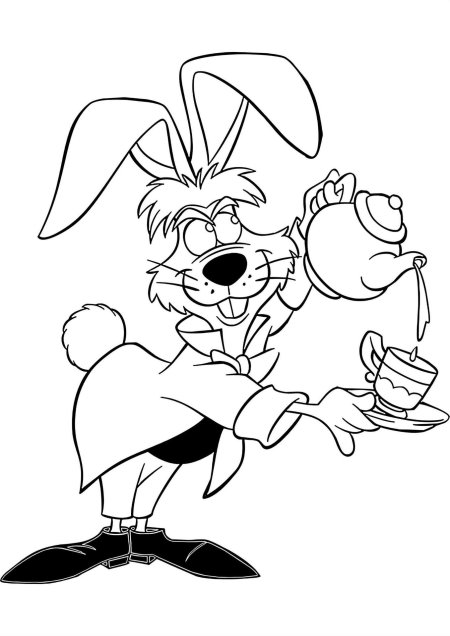 Кролик алиса в стране чудес раскраска