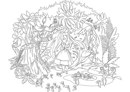 Раскраска сказочный лес