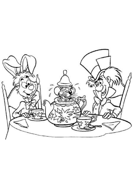 Раскраска алиса в стране чудес