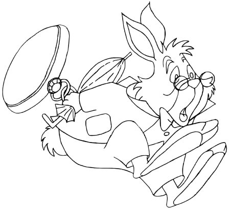 Кролик алиса в стране чудес раскраска