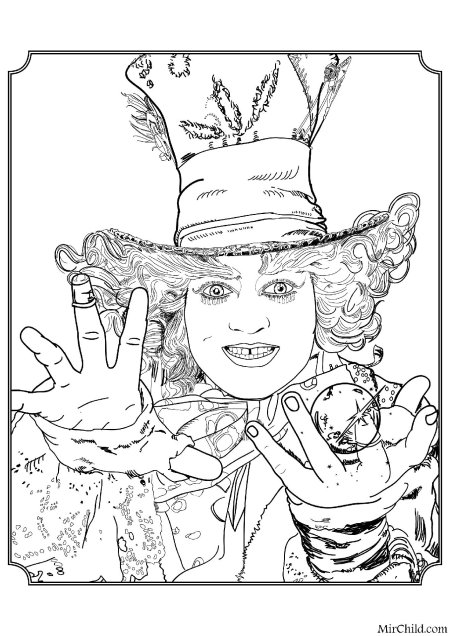 Шляпник алиса в стране чудес рисунок