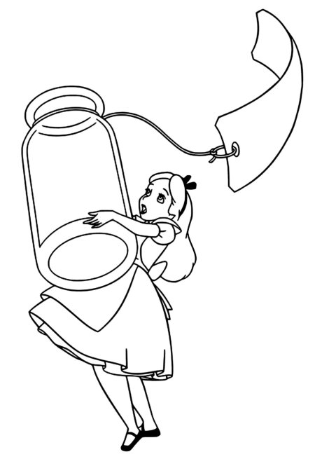 Алиса в стране чудес дисней раскраска