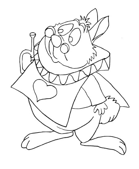 Кролик алиса в стране чудес раскраска