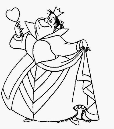 Раскраска алиса в стране чудес королева