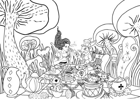 Раскраска алиса в стране чудес