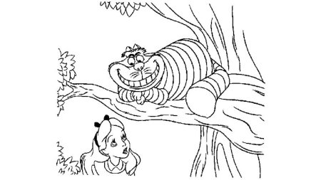 Раскраски алиса в стране чудес чеширский кот