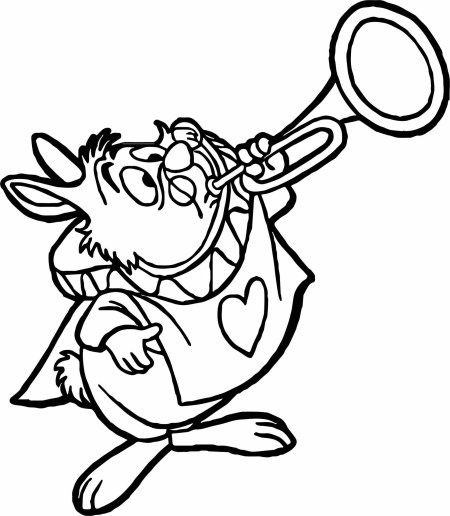 Заяц из алисы в стране чудес раскраска